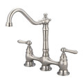 Pioneer Faucets Two Handle Kitchen Bridge Faucet, NPSM, Bridge, Brushed Nickel, Number of Holes: 3 Hole 2AM500-BN